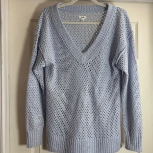 34. Aerie Light Blue V-Neck Sweater - Oversized